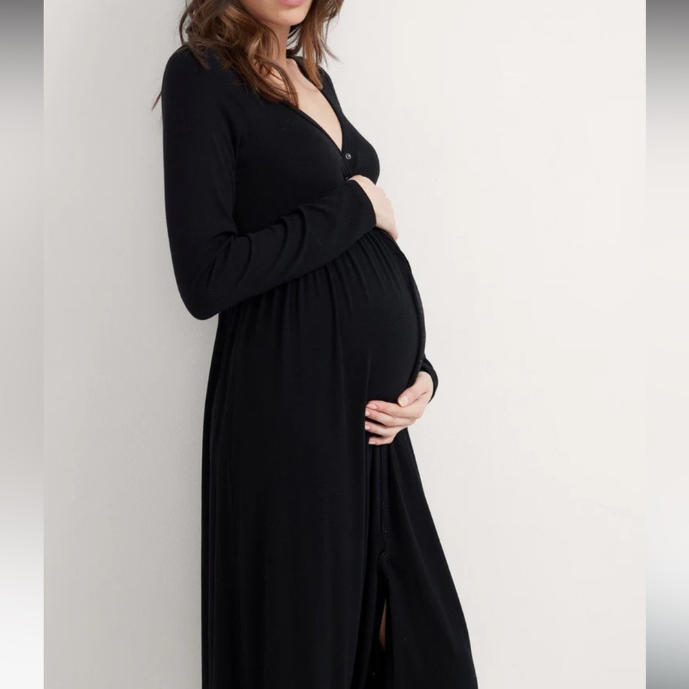 Hatch The Softest Rib Nursing Dress Size 0 Black